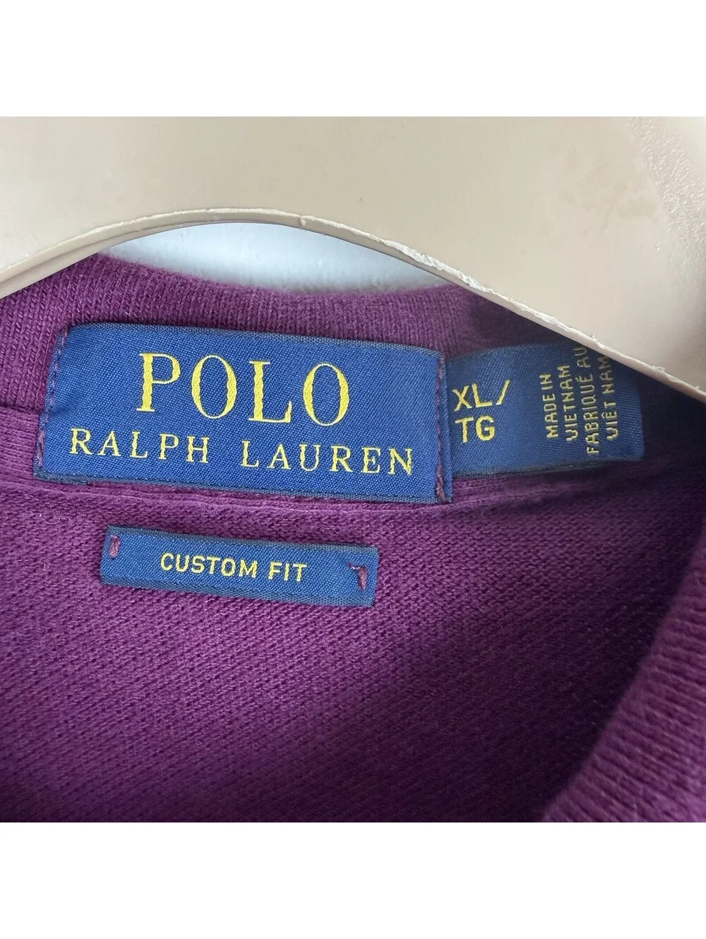 Polo Ralph Lauren Shirt Mens XL Custom Fit Purple Short Sleeve Lime Green Pony